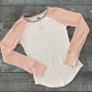Old Navy Girls Waffle Knit Long Sleeve Shirt